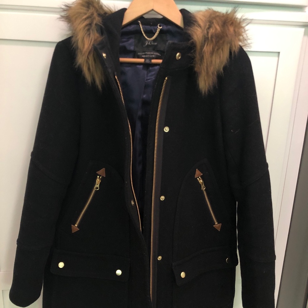 J. Crew Chateau Parka Stadium Cloth Wool Coat
